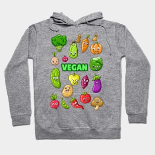 VEGAN FOOD CARTOON Hoodie